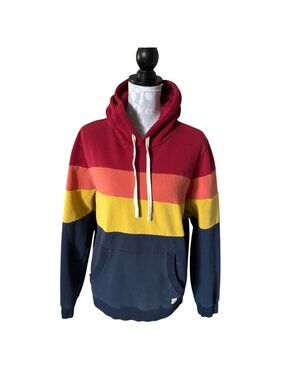 Marine Layer Hoodie Mens Medium Rio Red Colorblock Archive Rainbow Pullover